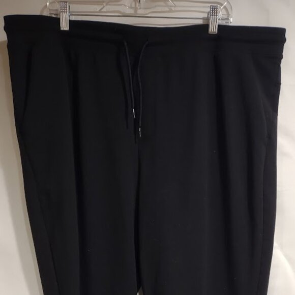 ATHLETIC WORKS BLACK  JOGGERS STRETCH BACK ZIP & 2 SIDE POCKETS DRAWSTRING 2XL - Picture 2 of 12